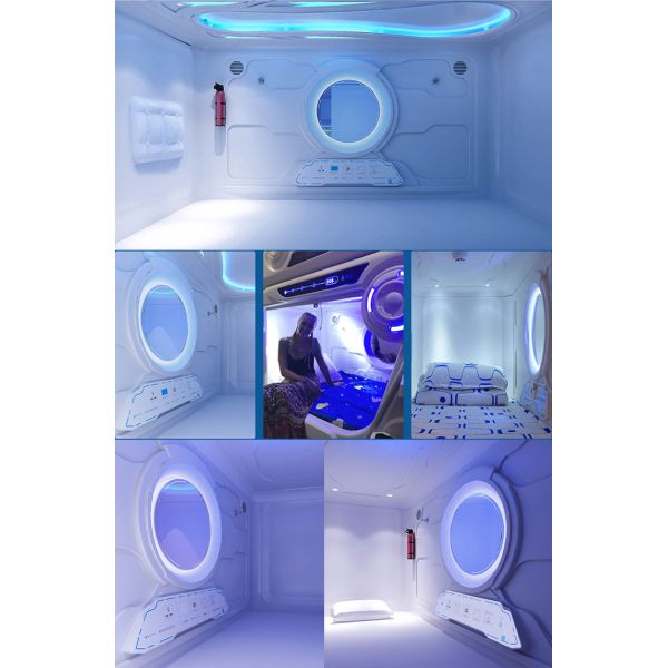 Colorful Space Capsule Bed Vertical Sleepbox Element Appearance Game Club Use