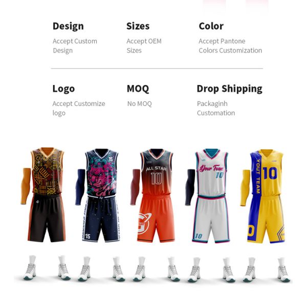 Washable Unisex Basketball Team Uniforms , Anti Bacterial Basketball Jersey Set