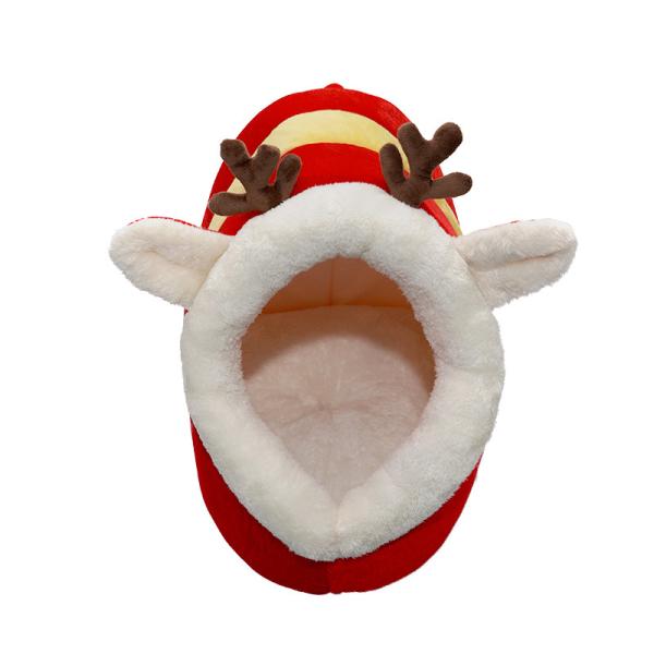Pet Mat Soft Pet Bed Cushion Christmas Red Cat Bed Elk Antlers Design