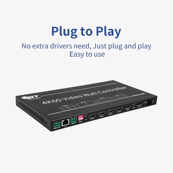 4x1 HDMI Security Conference Monitoring Solution Bitvisus 4K60 Multi-Viewer Screen Switch Adapter for Multiple Views