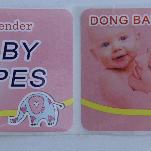 Waterproof Custom Printed Vinyl Stickers Self Adhesive For Baby Wipes