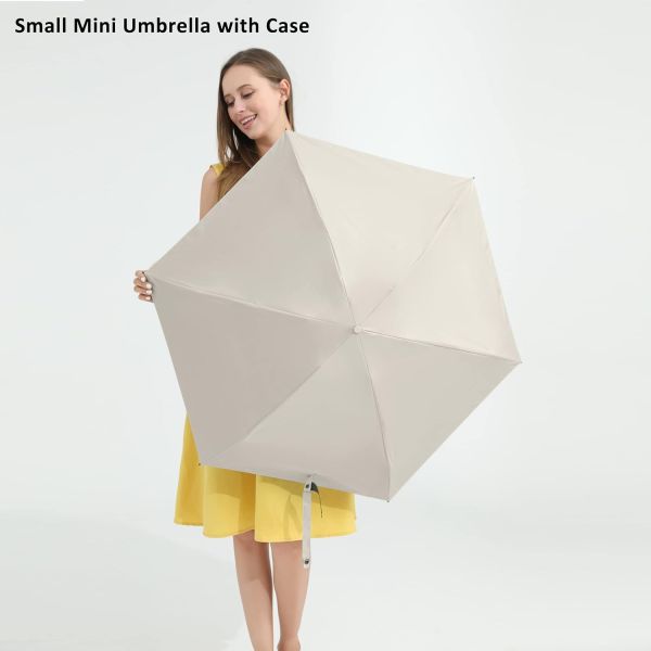 Sun Protection Lightweight Small Pocket Umbrella with Protective Cover 90cm Open Diameter