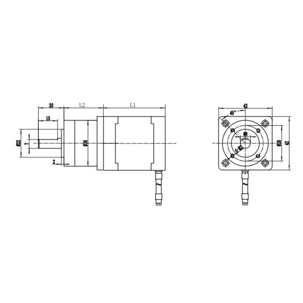 0.32Nm 12Vdc зацепило двухполярный Nema 17 Stepper мотора с редуктором 1 шестерни 5,18