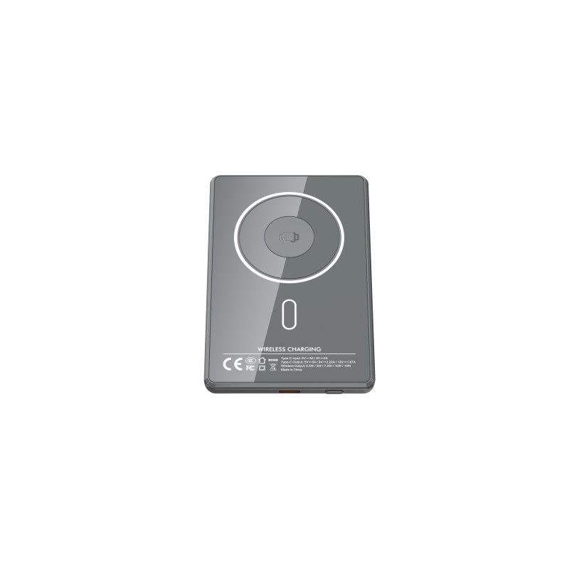 Wireless Charging Power Bank Ultra Slim Magnetic 5000mAh Portable Charger with Fast 18W Type C Input for Quick Recharge