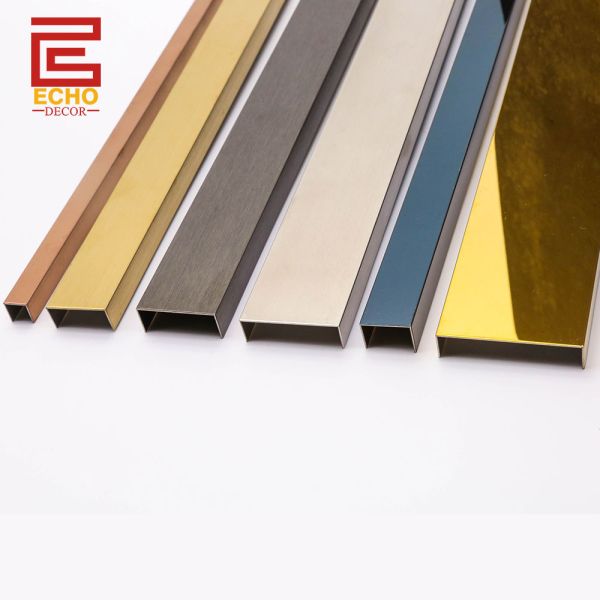 Brass Gold Stainless Steel Tile Border Decorative Wall Tile Trim 8mm 10mm 15mm