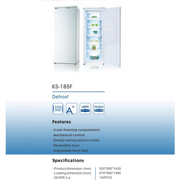 Замораживатель белое 240V коммерчески одиночной двери 185 Cf литра 6,5 чистосердечный