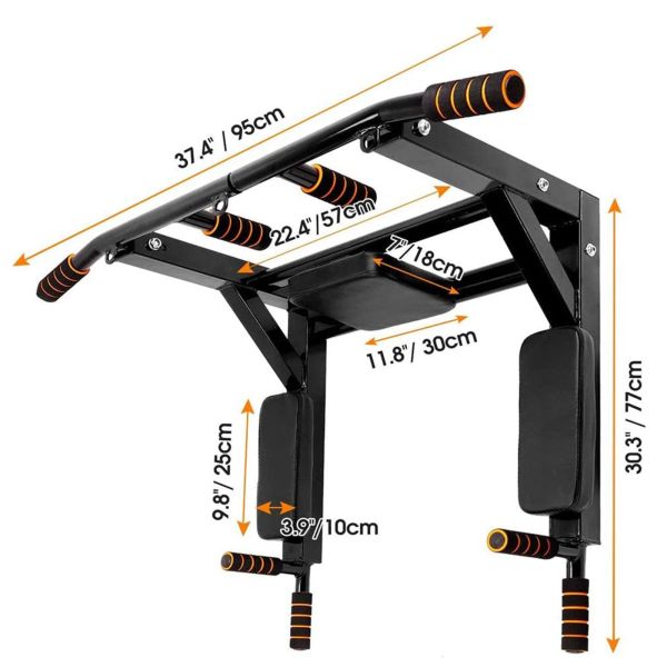 Universal Gymnastic Parallel Bars for Indoor Black Doorway Multi Function Chin Up Bar