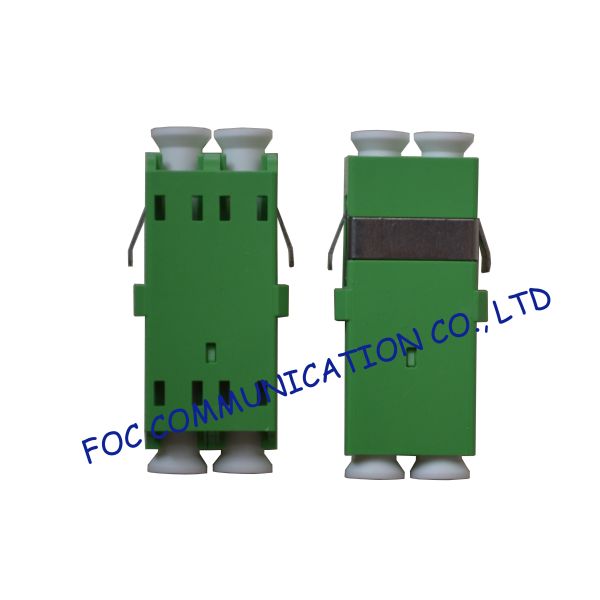 Zirconia Ceramic Sleeve Fiber Optic Adapter LC / APC Duplex Without Flange