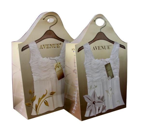 Anvenue Trapezia Bags , Paper Carrier Bag With Embossed Pattern , Gold Twist Rope
