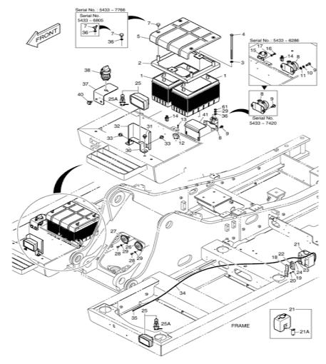 реле батареи 24V на части запасной части экскаватора DOOSAN 301202-00153 30120200153 2544-9024