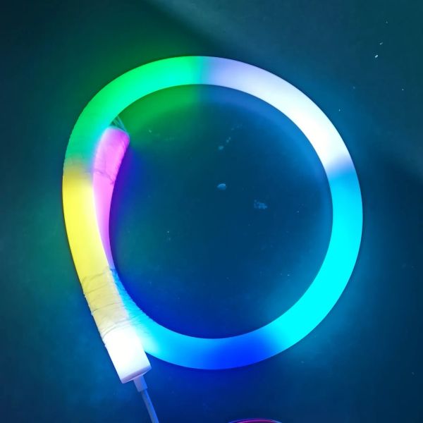 Цифровая световая панель адресуемая RGB Led Neon 360° Круглый 25 мм Магический цвет Внешнее управление