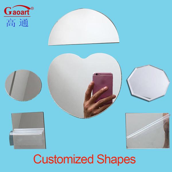 Wall Mirror Without Frame Large Full Length Adhesive Wavy Bedroom Mirror for Everyday