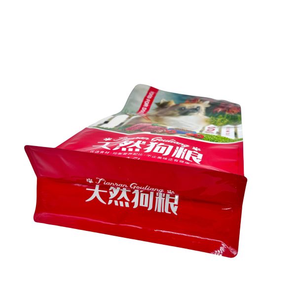 2.5kg Custom Design Fresh Keeping Heavy Duty Aluminium Foil Laminated Flat Box Bottom Pet Food Bags with Zipper