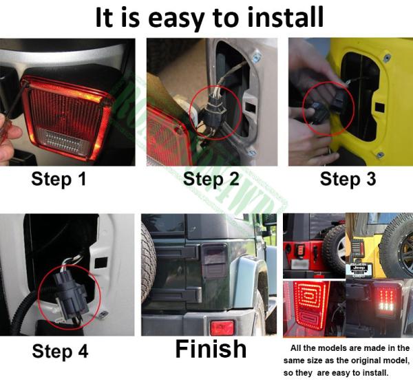 Jeep Wrangler JK 07+ LED Tail Lights Rear Brake Reverse Turn Signal Tail Lamps Clear Lens Fits for Jeep JK