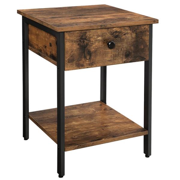 Wooden Bedside Table with Storage Drawer, Bedroom Nightstand with Drawer, ULET55BX
