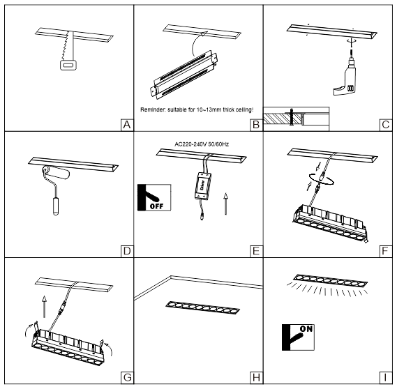 21W Rectangle LED Linear Spotlight Trimless LED Downlight WITH Aluminum Alloy