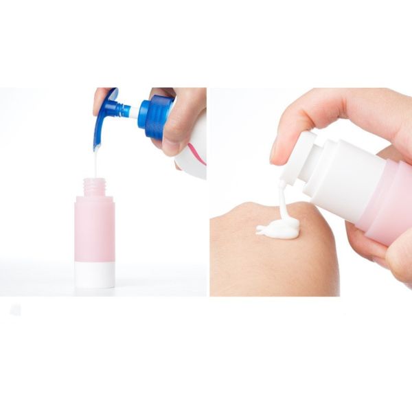 Pink PMMA Personal Care Cosmetic Bottle With Overcap 1oz 30ml