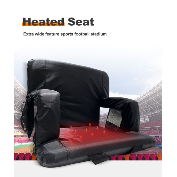Outdoor Sports Football Heated Stadium Seats Steel Fabric Heated Folding Stadium Chair