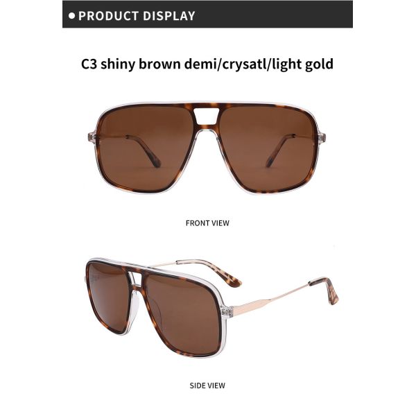 145mm Aviator Gradient Sunglasses , Uv400 Protection Acetate And Metal Sunglasses