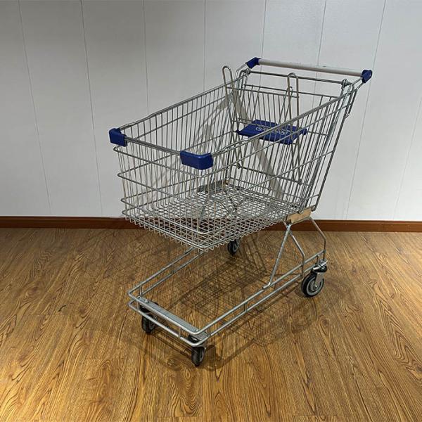 Chariot de supermarché australien de type 180L, modèle standard, divers, le plus vendu, avec plastique gris et roues de 5 pouces