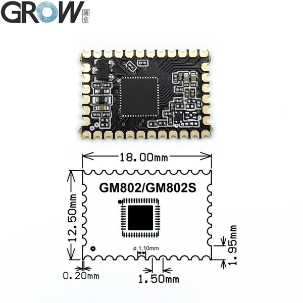 GROW GM802 Серия Маленький модуль сканера штрих-кодов DC3.3V USB/TTL232 Интерфейс 1D/2D QR Barcode Reader PDF417 для Arduino