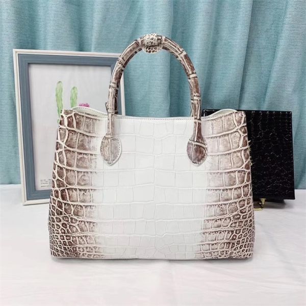 Genuine Alligator Leather OL Lady working Purse Authentic Crocodile Belly Skin Women's Handbag Female Large Shoulder Bag