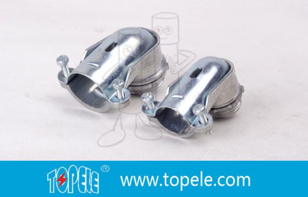 90 Degree Metal Zinc Flexible Conduit And Fittings Squeeze Angle Connectors