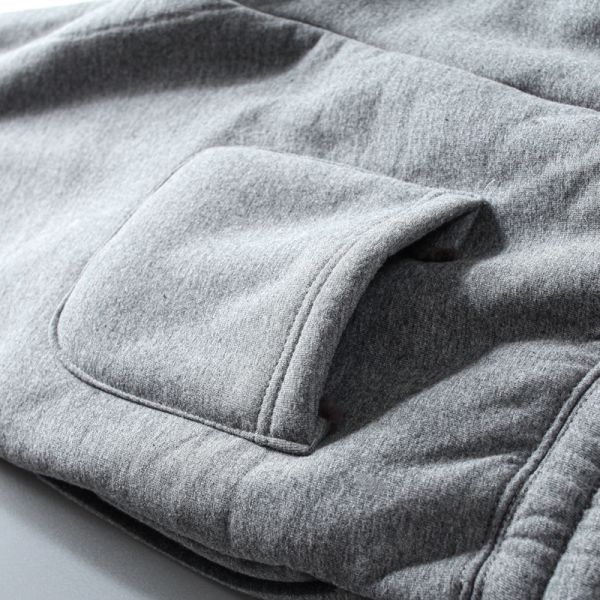 100% Cotton Embroidery Men's Fleece Lined Joggers Padded Warm Pants Trousers for Mid Waist