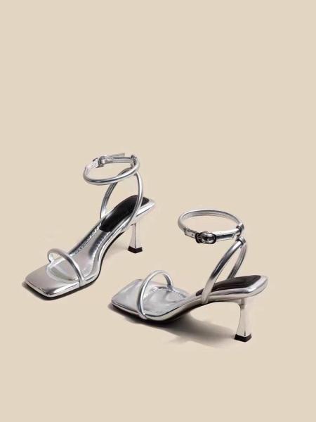 Women S Dress Shoes In Apricot Color With Chunky Heel And Strap Design For Job Market