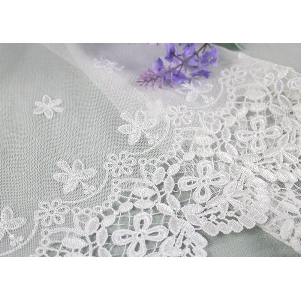 Вышитый шнурок двухсторонней симметрии ткани шнурка нейлона умирая для платьев свадьбы