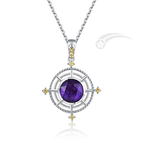 Wheel Of Life Meteorite 925 Sterling Silver Pendant 8mm Star