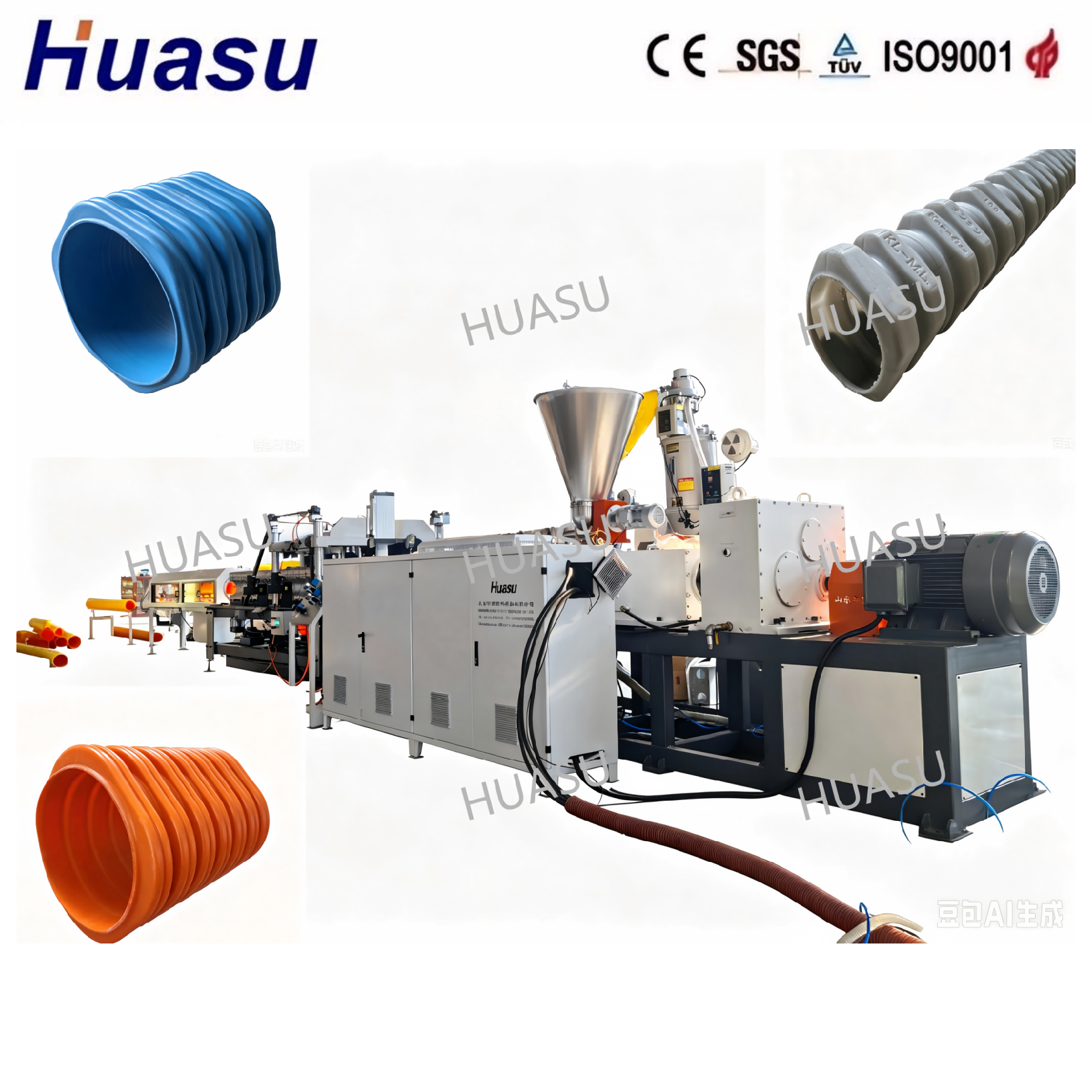 High Productivity Energy Saving Automatic Cutting PP Pipe Extrusion Line for Corrugated Pipe Production