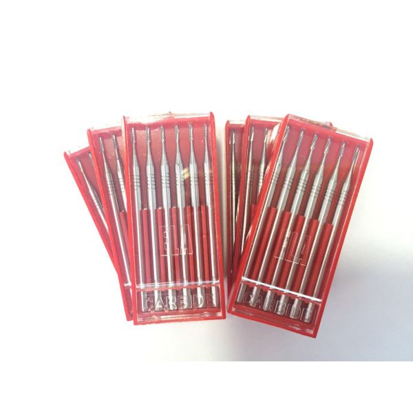 Polishing / Grinding Dental Carbide Burs 2.35mm Shank Silver White Color
