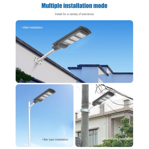Outdoor Bright Solar Induction Street Lamp Light IP65 Hoop Fixed Integrated