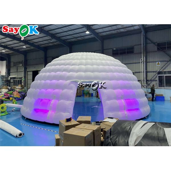 Шатер СИД раздувного шатра иглу чистый белый раздувной освещая круглый купол для событий партии диско