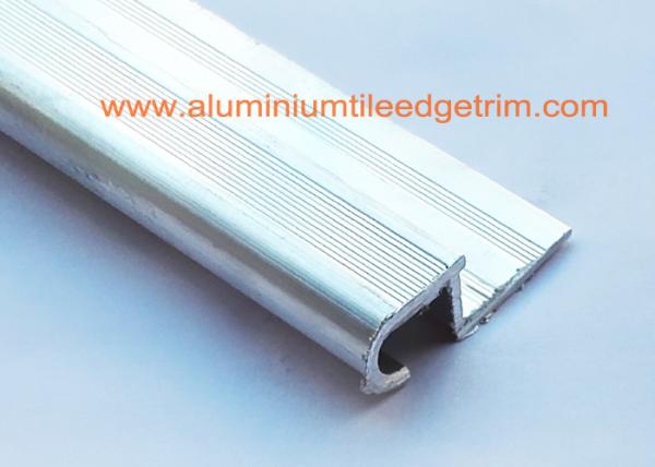 Round Edge Silver Tile Bullnose Stair Nosing Profile Natural Aluminium Color For Terrace