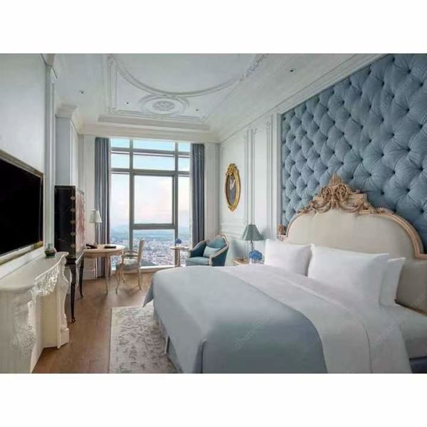 Набор спальни виллы мебели гостиницы верхнего сегмента FSC европейским высекаенный стилем