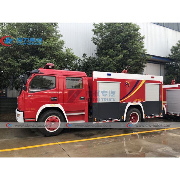 LHD RHD Double Row Dongfeng Fire Fighting Truck With 3500L Water Tanker