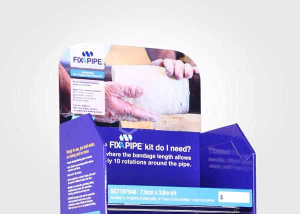 4 Shelves Blue Cardboard Pop Up Display Advertising For Water Stop Bandage