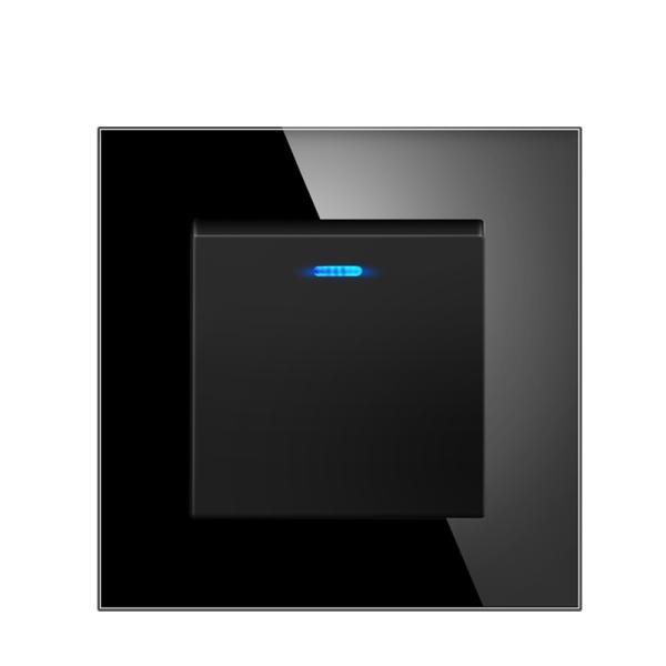 Wall Press Rocker Switch Tempered Glass Panel Embedded Single Control Warping Switch