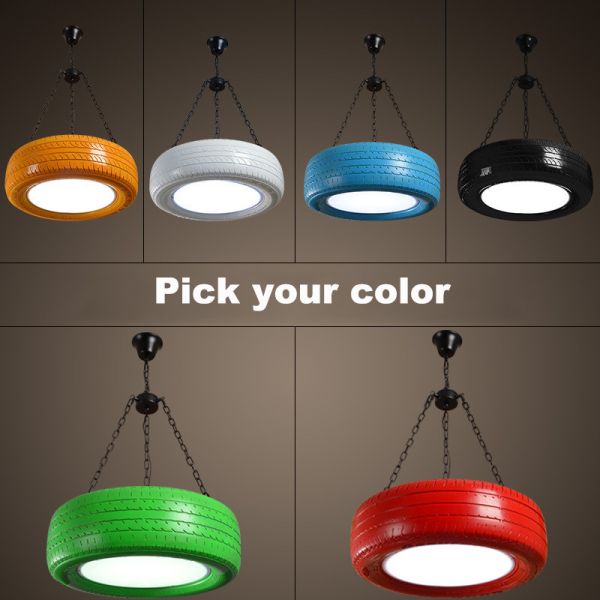 Loft Industrial Wind Tire Pendant Light Color LED Lamp Bead Hanging retro chandelier(WH-VP-132)