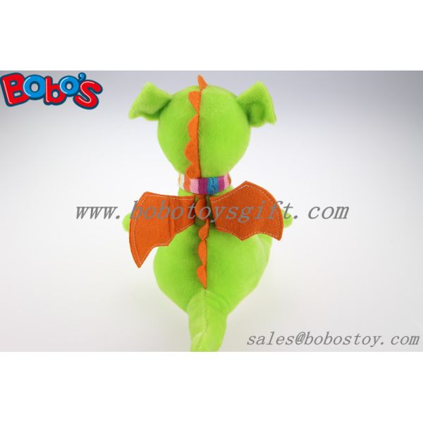 100% Polyester Green Cuddly Plush Dinosaur Toy With Scarf For Kids