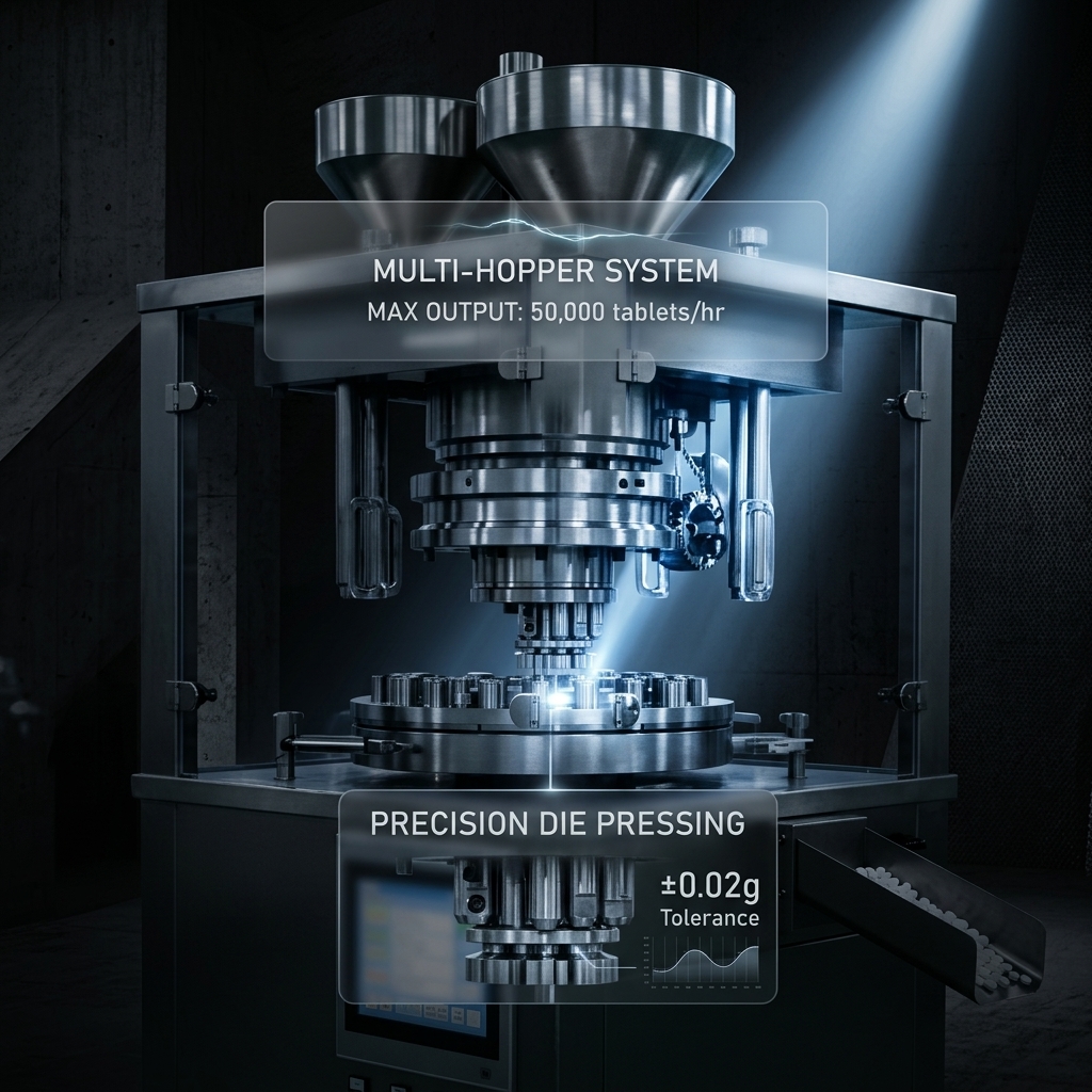 Speed Tablet Press Machine GZPK-65/71 High Output 462000 pcs/h Automatic Tablet Weight Control BB BBS Tooling