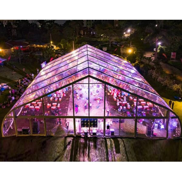 Transparent PVC Aluminum Frame Outdoor Curve Tent For Wedding Meeting waterproof