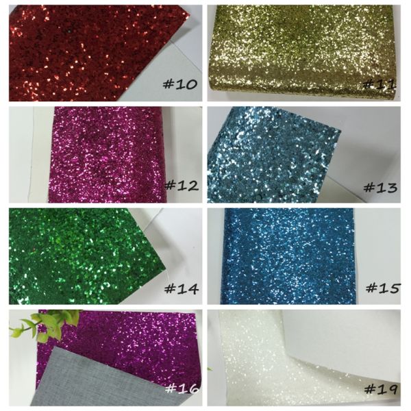 Eco Friendly Craft A4 Size Pu Glitter Fabric Sheet Metallic Glitter Fabric