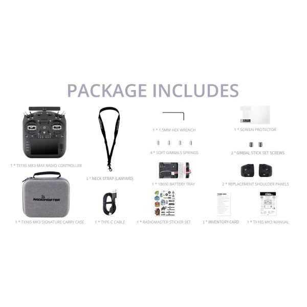 Radiomaster TX16S MK3 Max Radio Controller AG02 CNC Hall Sensor Gimbals (ELRS / M2) Remote Control