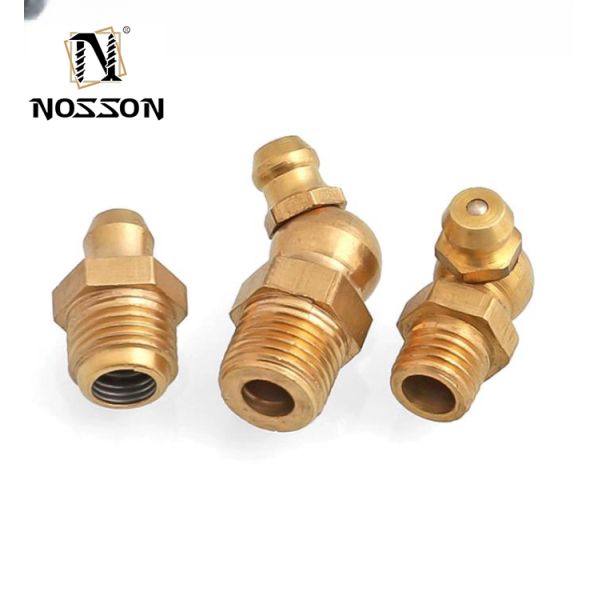 Customized Size All Thread Nipple 6mm 8mm 10mm 12mm 45 90 Degree Grease Fitting for Cars Reducing Hexagon Head Code