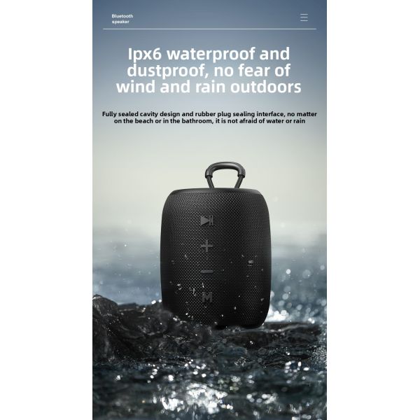 Portable Outdoor 10W TWS Stereo Bass Mini Subwoofer Speaker RGB Light IPX-6 Waterproof