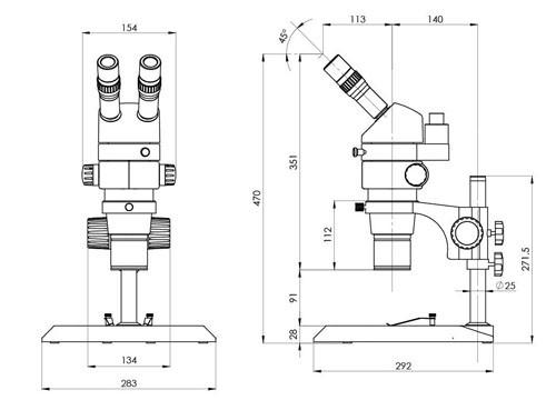 Microscope stéréo optique 8X de parallèle au microscope stéréo de 80X Trinocular