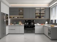 Particleboard MDF Plywood  PVC PET Melamine Finished Kitchen Cabinet
